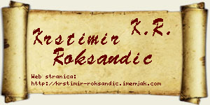 Krstimir Roksandić vizit kartica
